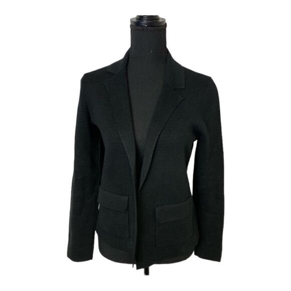 #162 BANANA REPUBLIC Black Stretch Open Cardigan - Picture 1 of 8